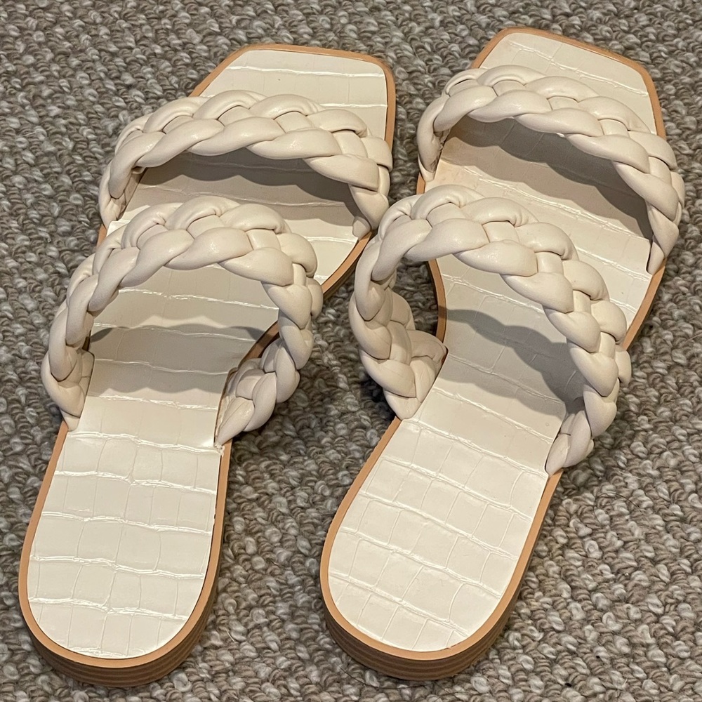 Braided Strap Slip On Sandals